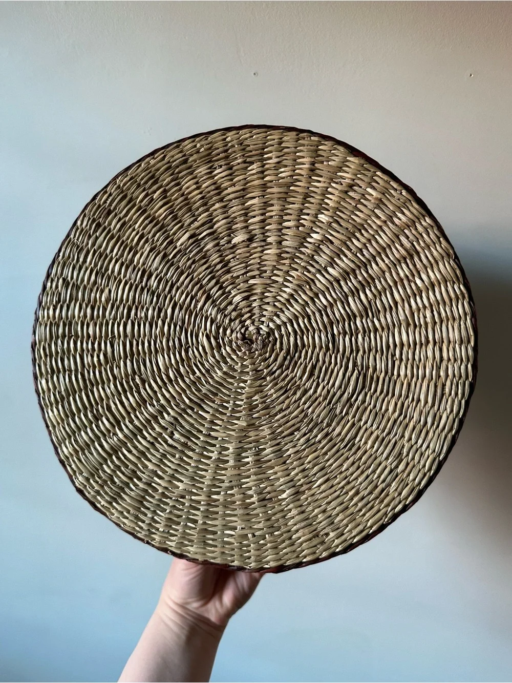Woven Straw Basket Circular